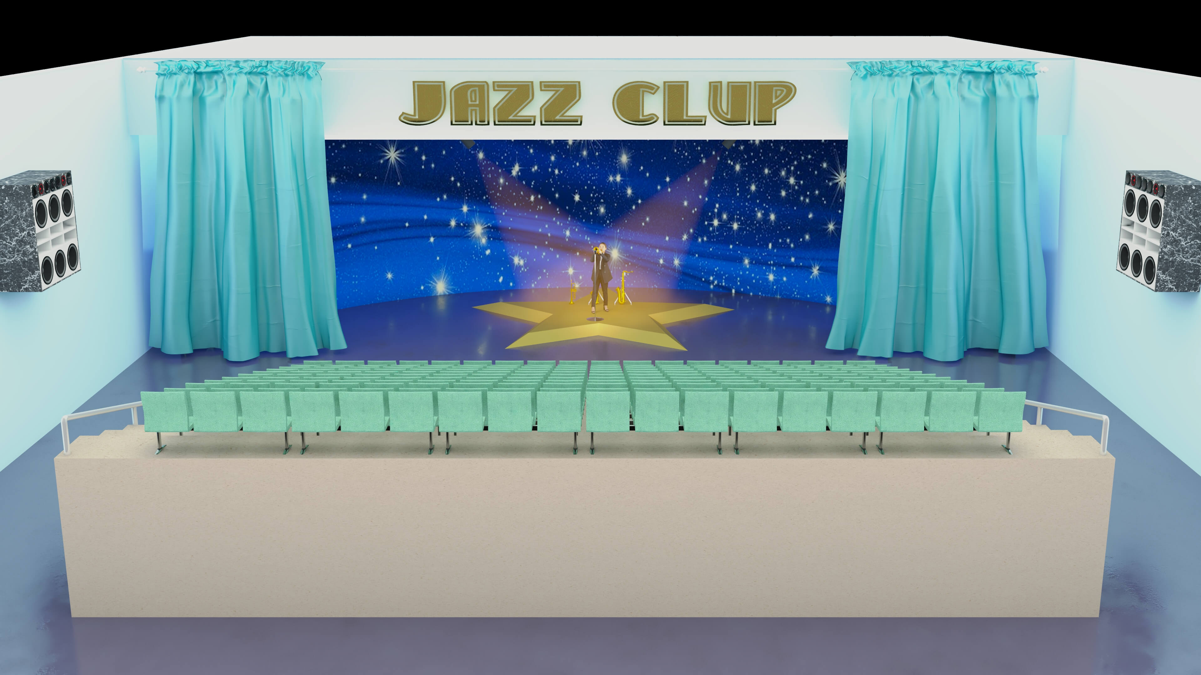 Jazz Clup Stage 3D Model