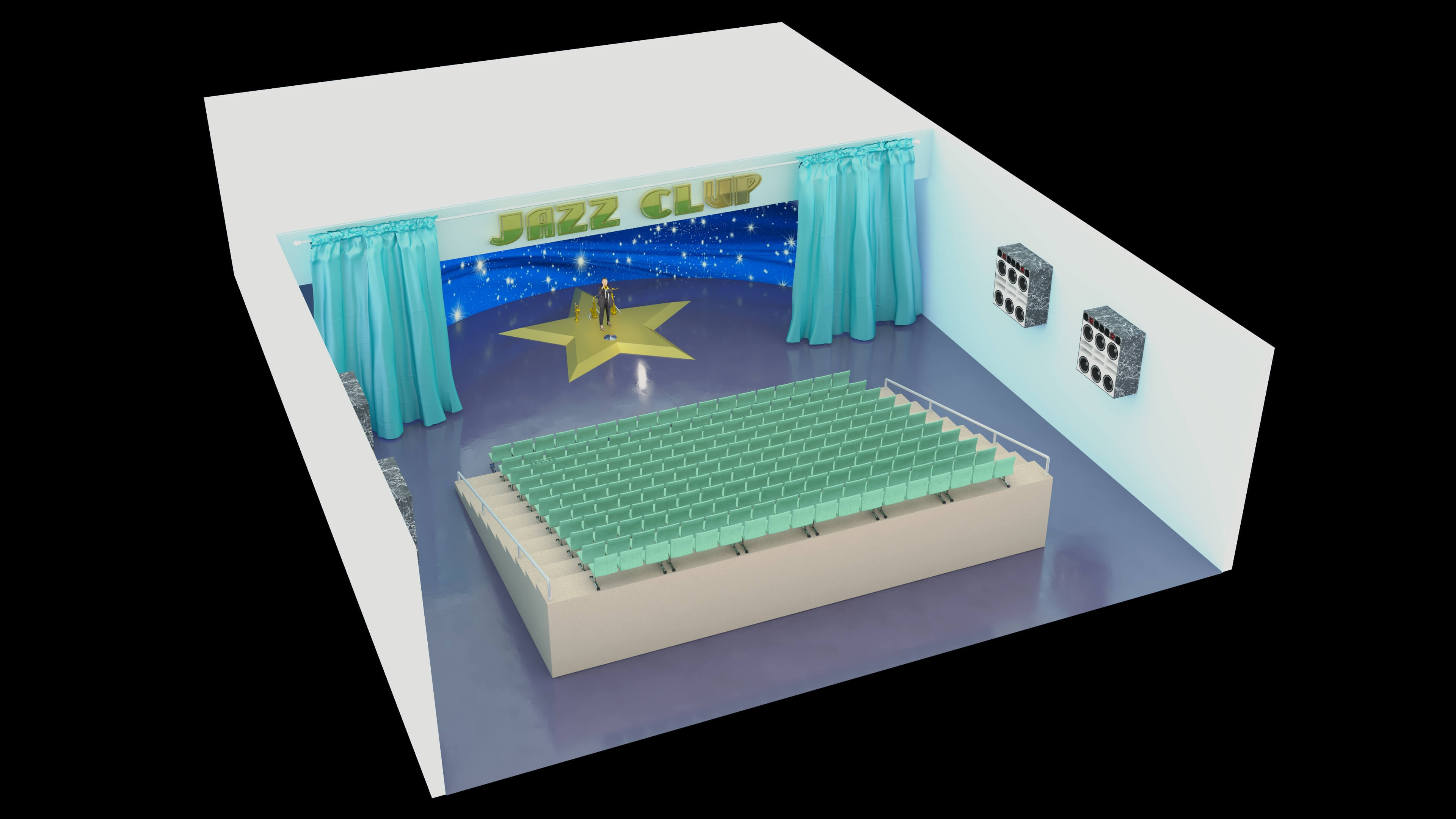 Jazz Clup Stage 3D Model