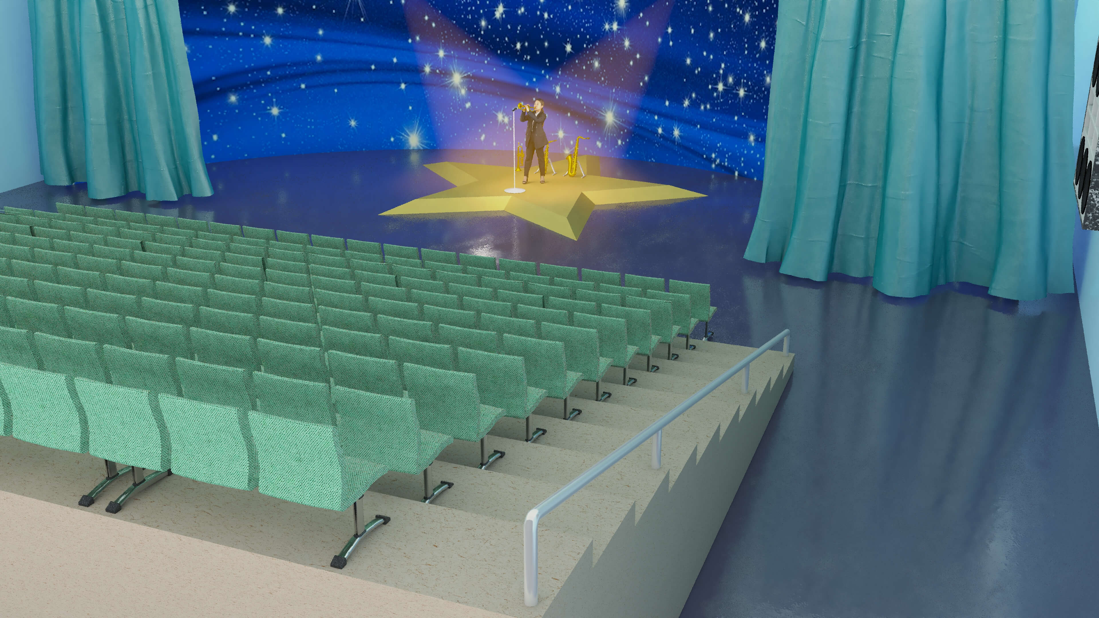 Jazz Clup Stage 3D Model