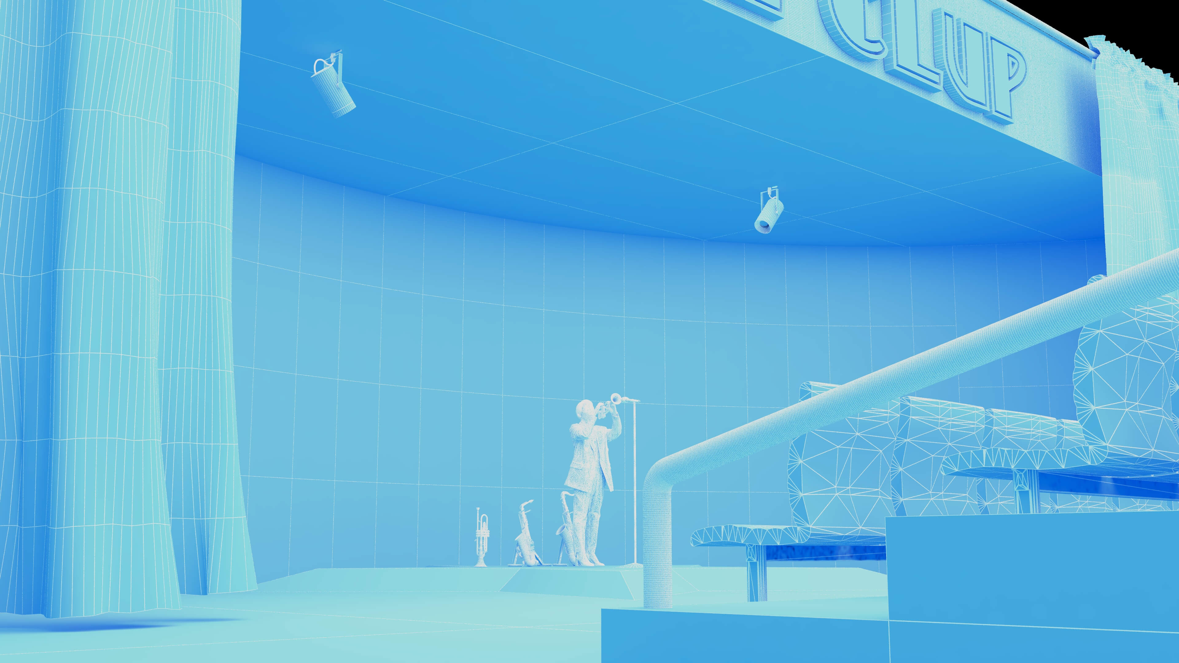 Jazz Clup Stage 3D Model