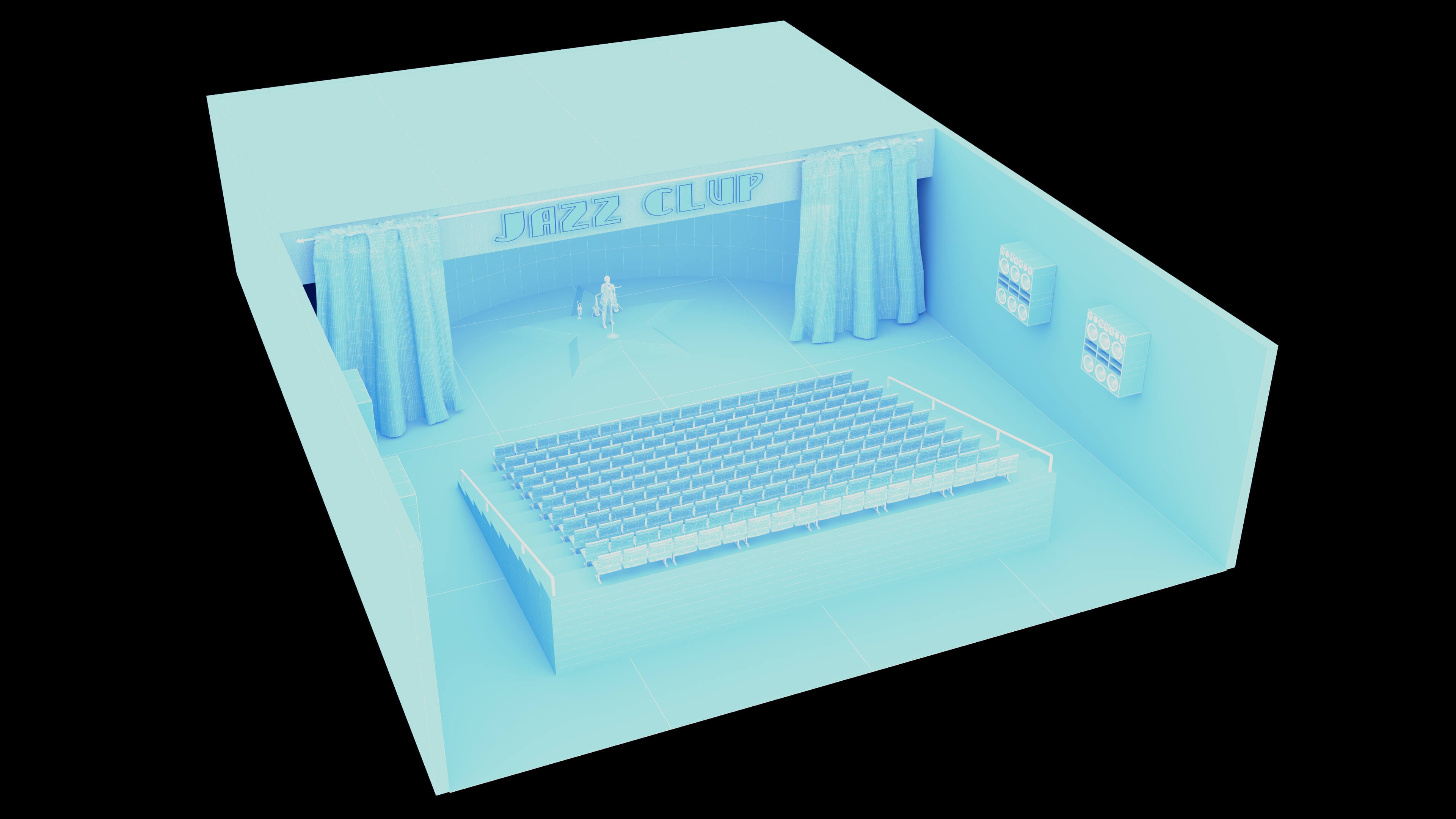 Jazz Clup Stage 3D Model
