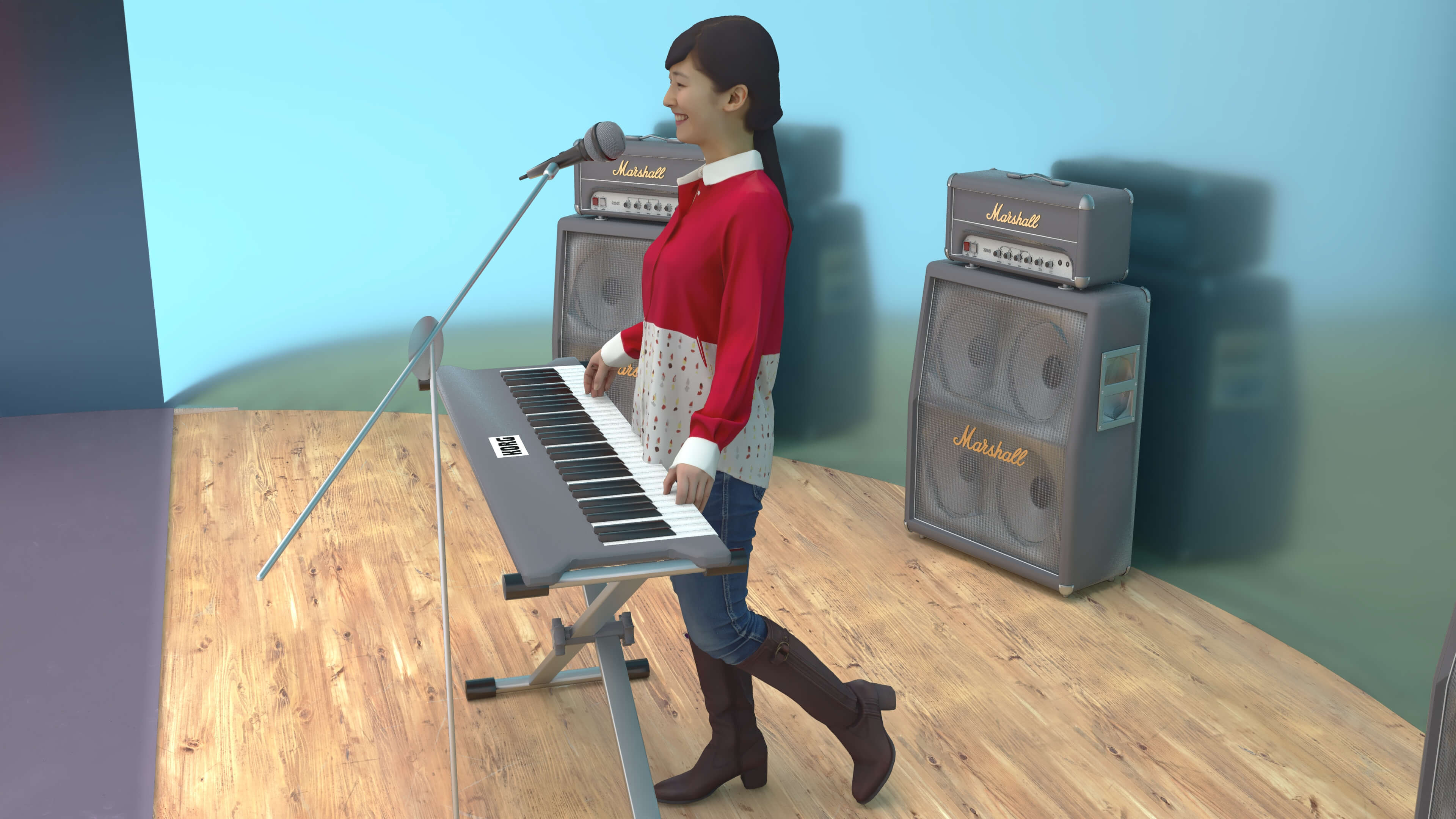 Keyboardist Musician 3D Model