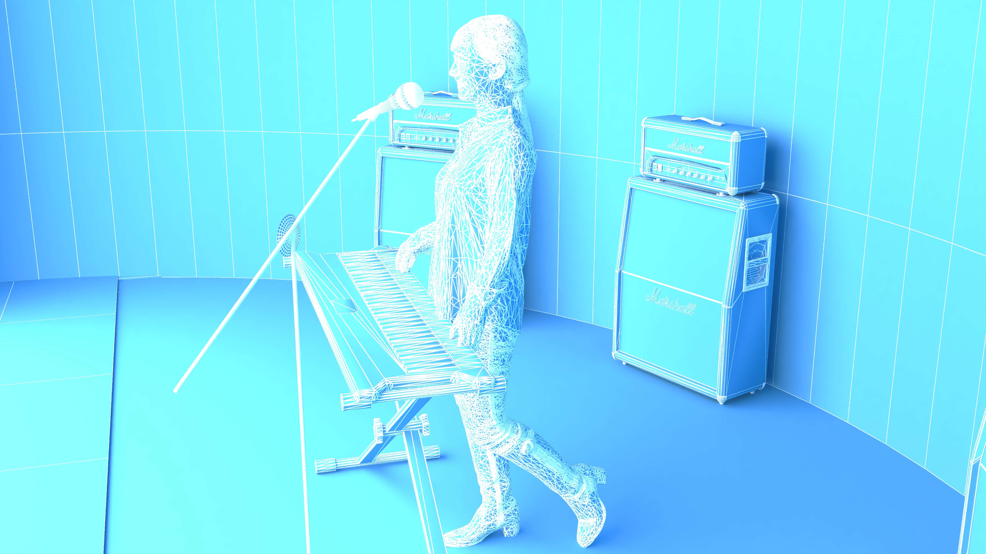 Keyboardist Musician 3D Model