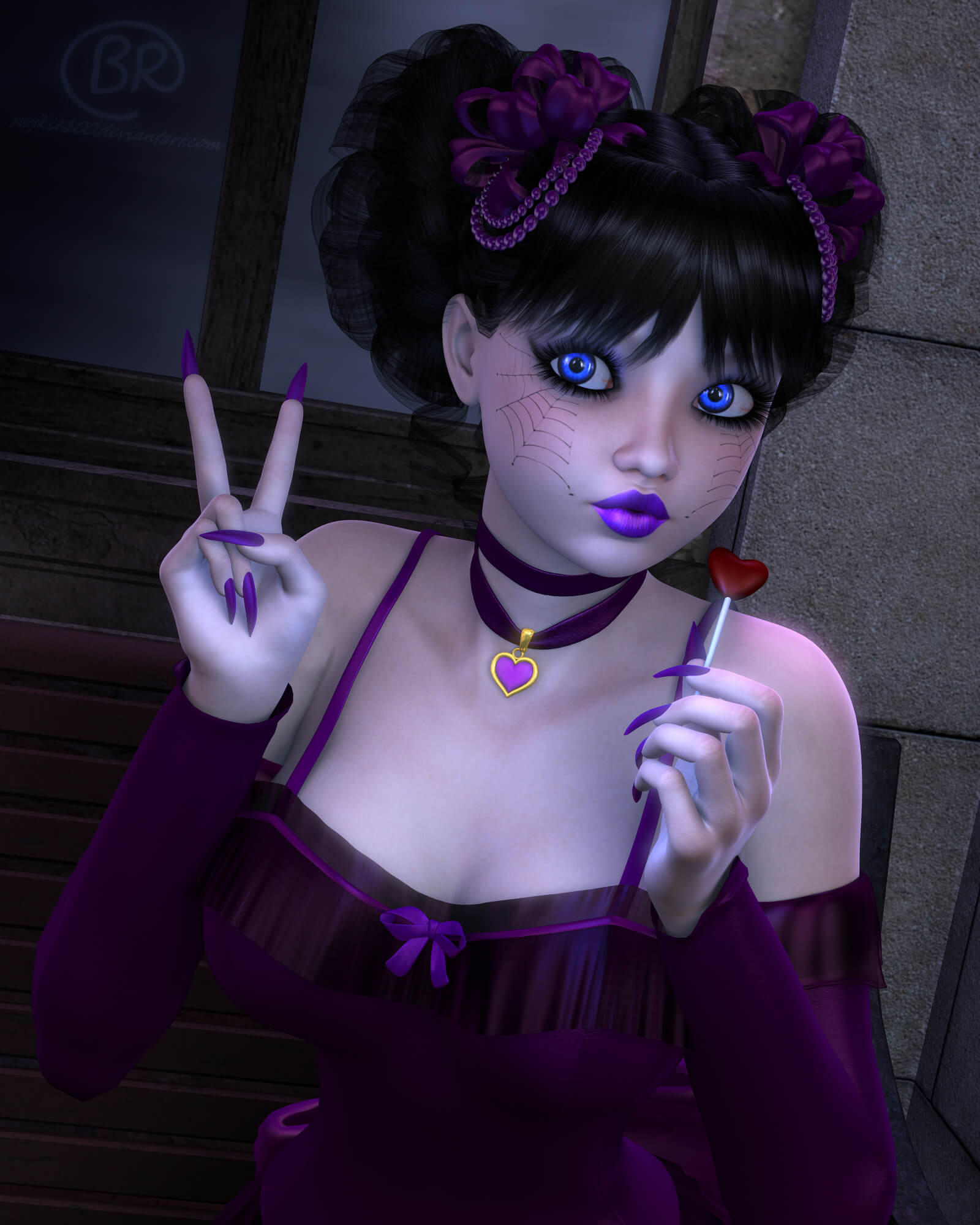 HalloVamp Kayla 3D Render, Digital Artwork by Pinspotter