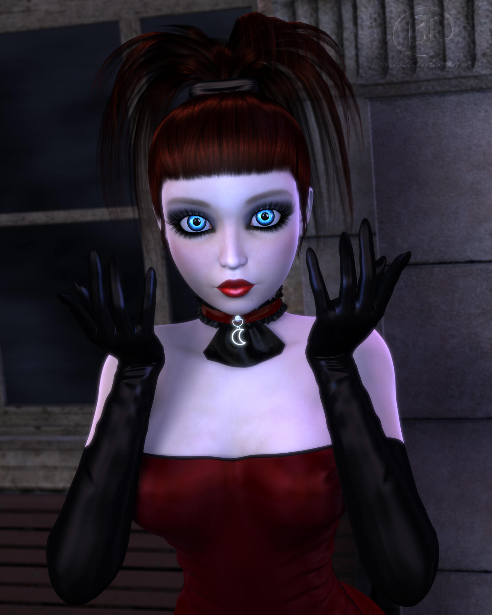 HalloVamp Samantha 3D Render, Digital Artwork by Pinspotter