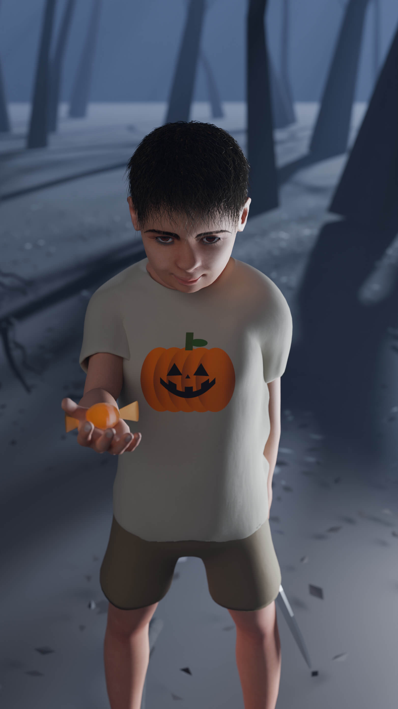 Trick or Treat 3D Render, Digital Artwork by plating_ank