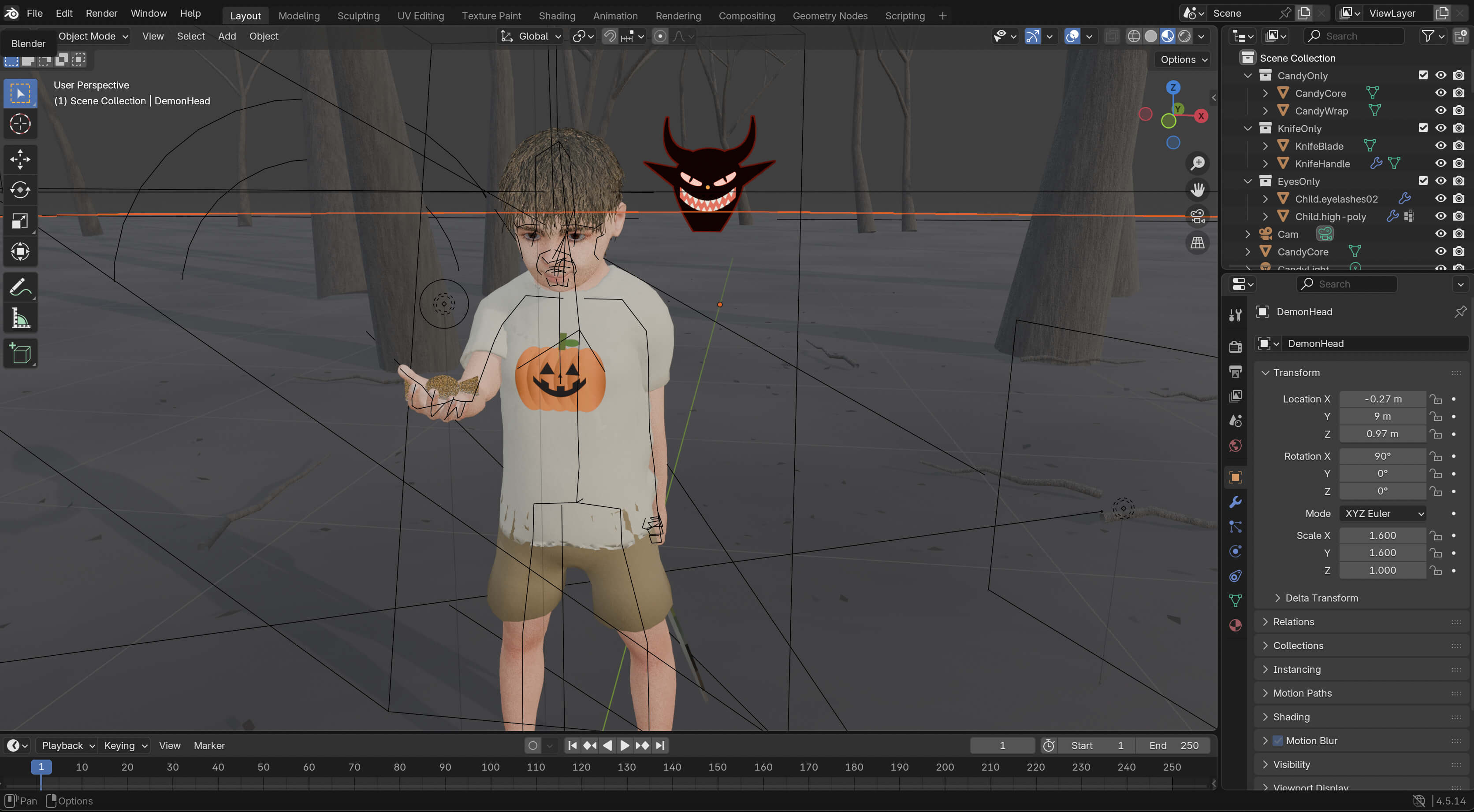 Trick or Treat 3D Render, Digital Artwork by plating_ank