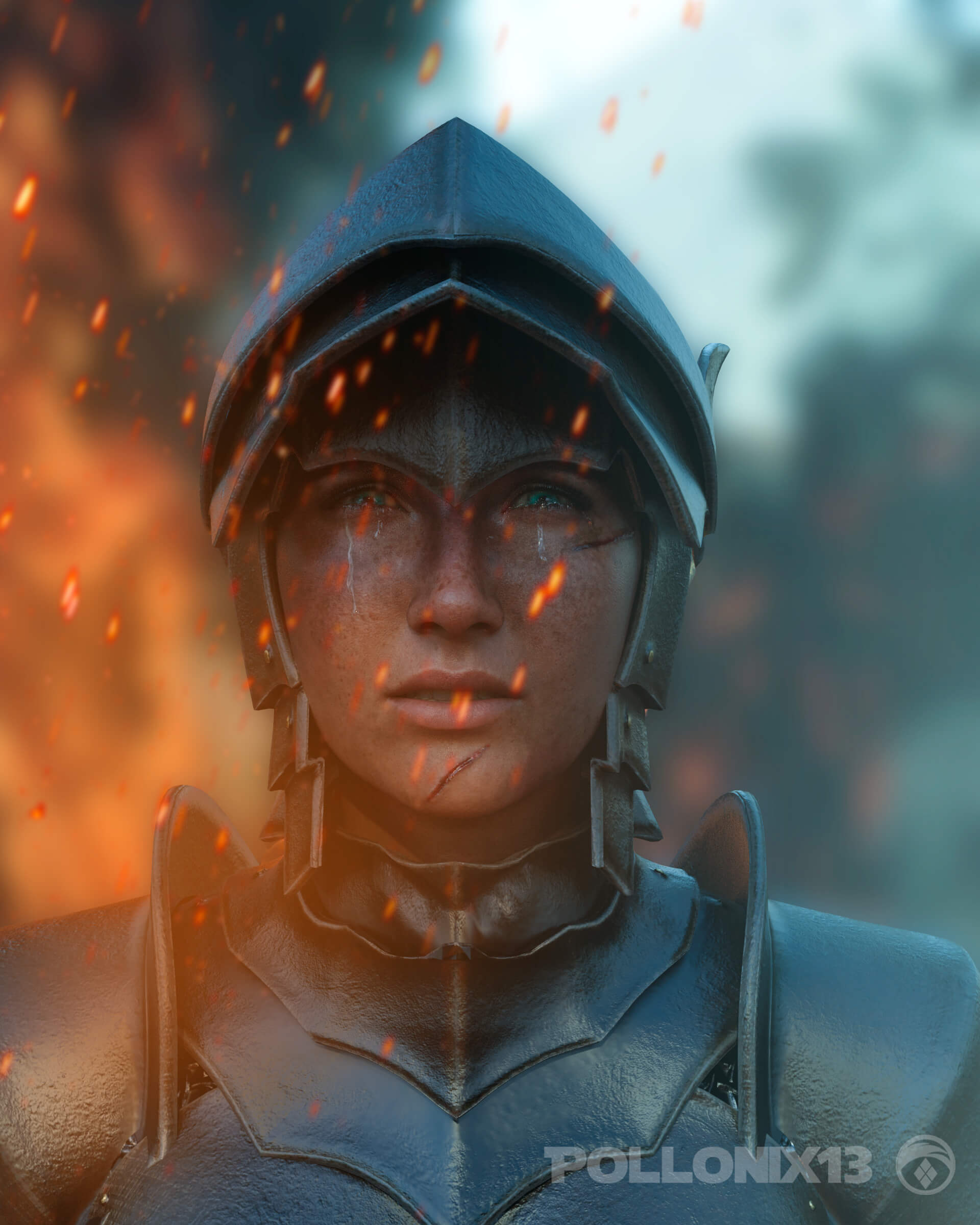 Face of War 3D Render, Digital Artwork by pollonix13