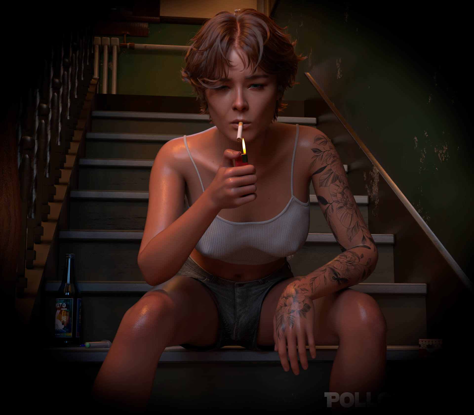 Hard Life 3D Render, Digital Artwork by pollonix13