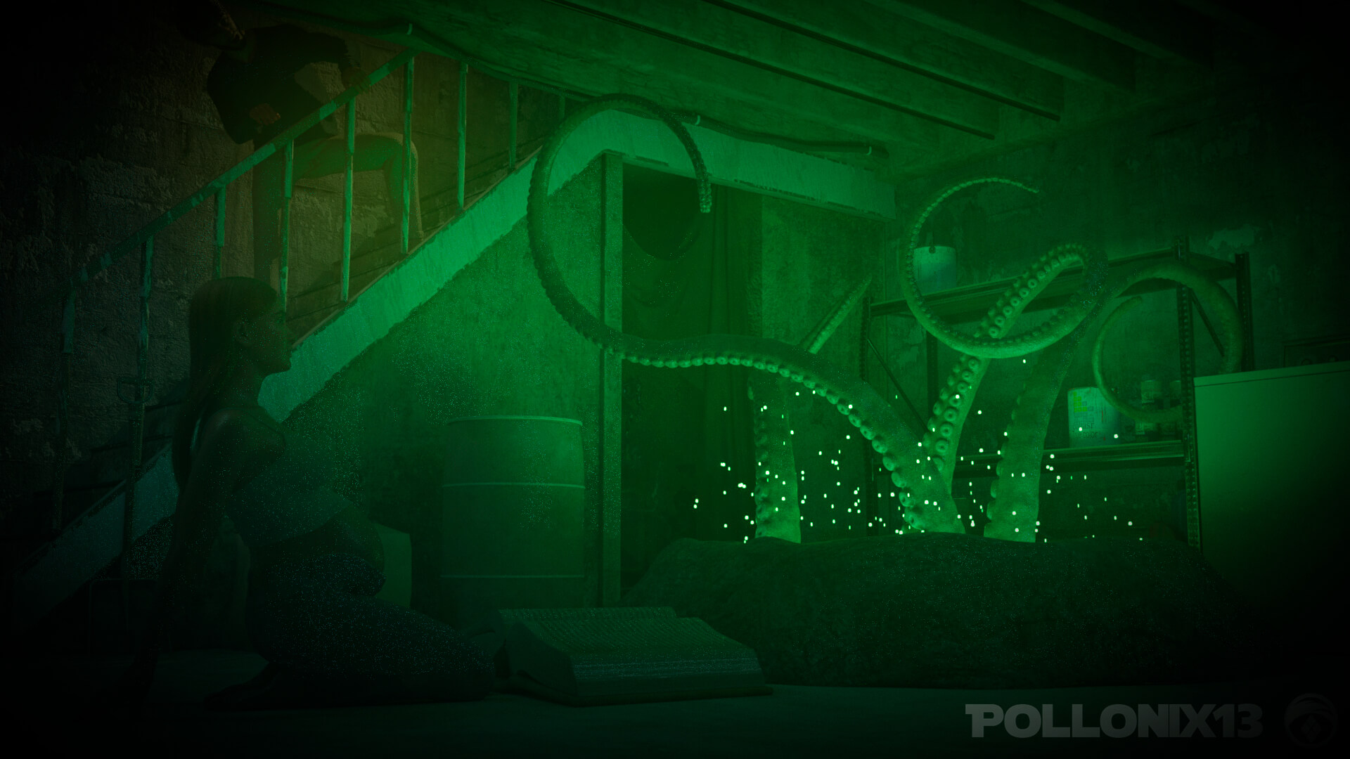 Secrets on the Basement 3D Render, Digital Artwork by pollonix13
