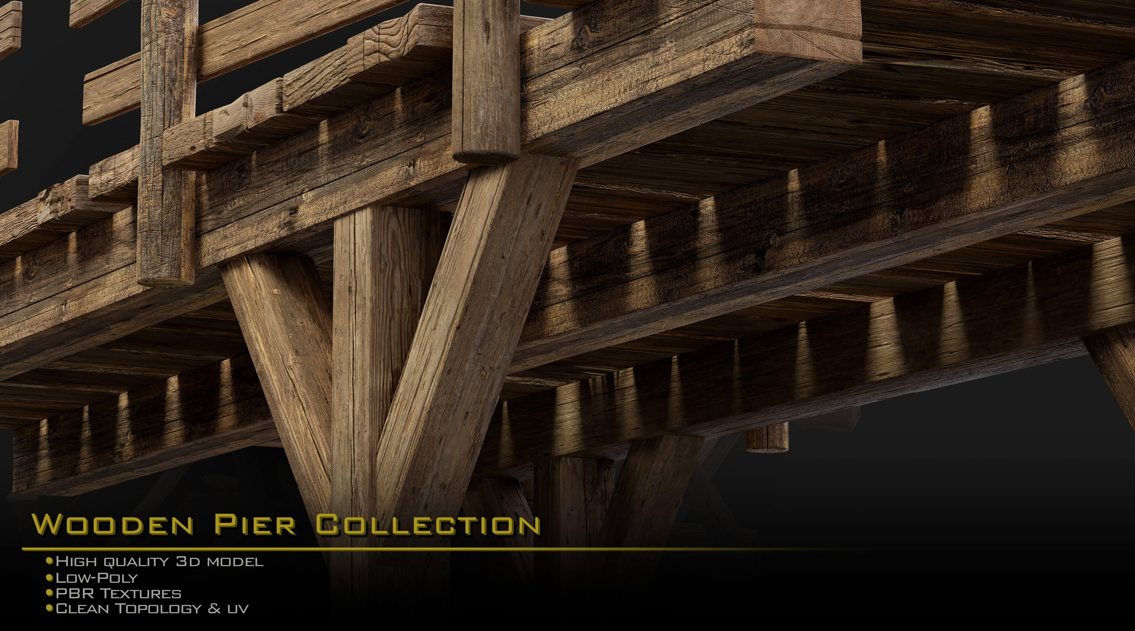20 Wooden Pier Collection 3D Model