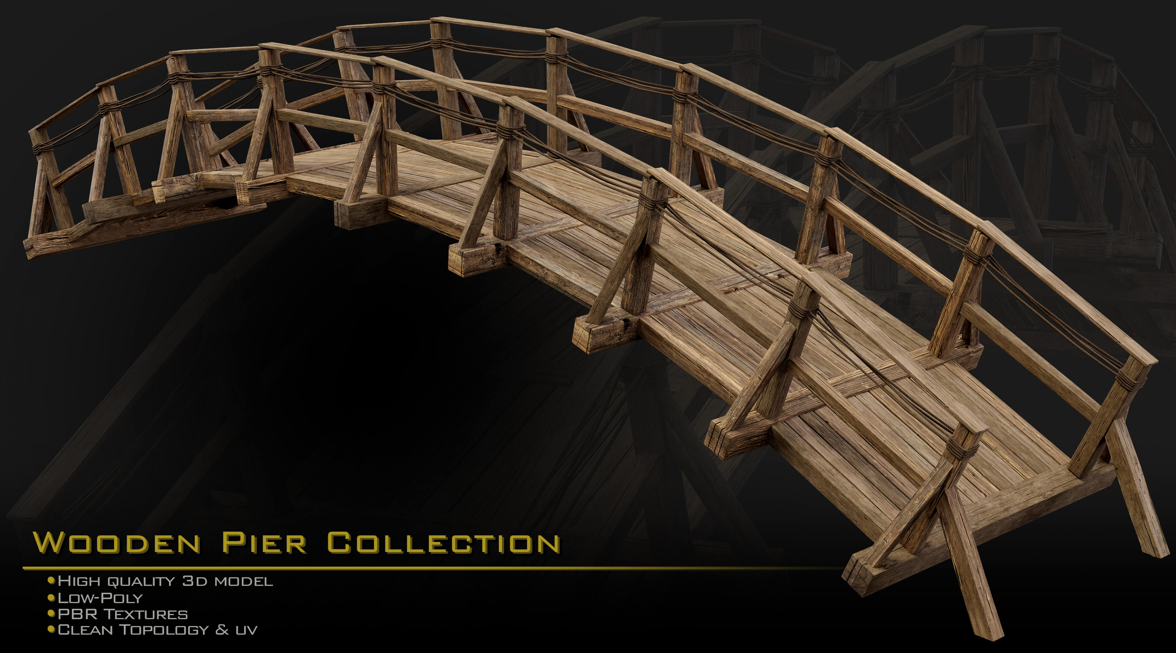20 Wooden Pier Collection 3D Model