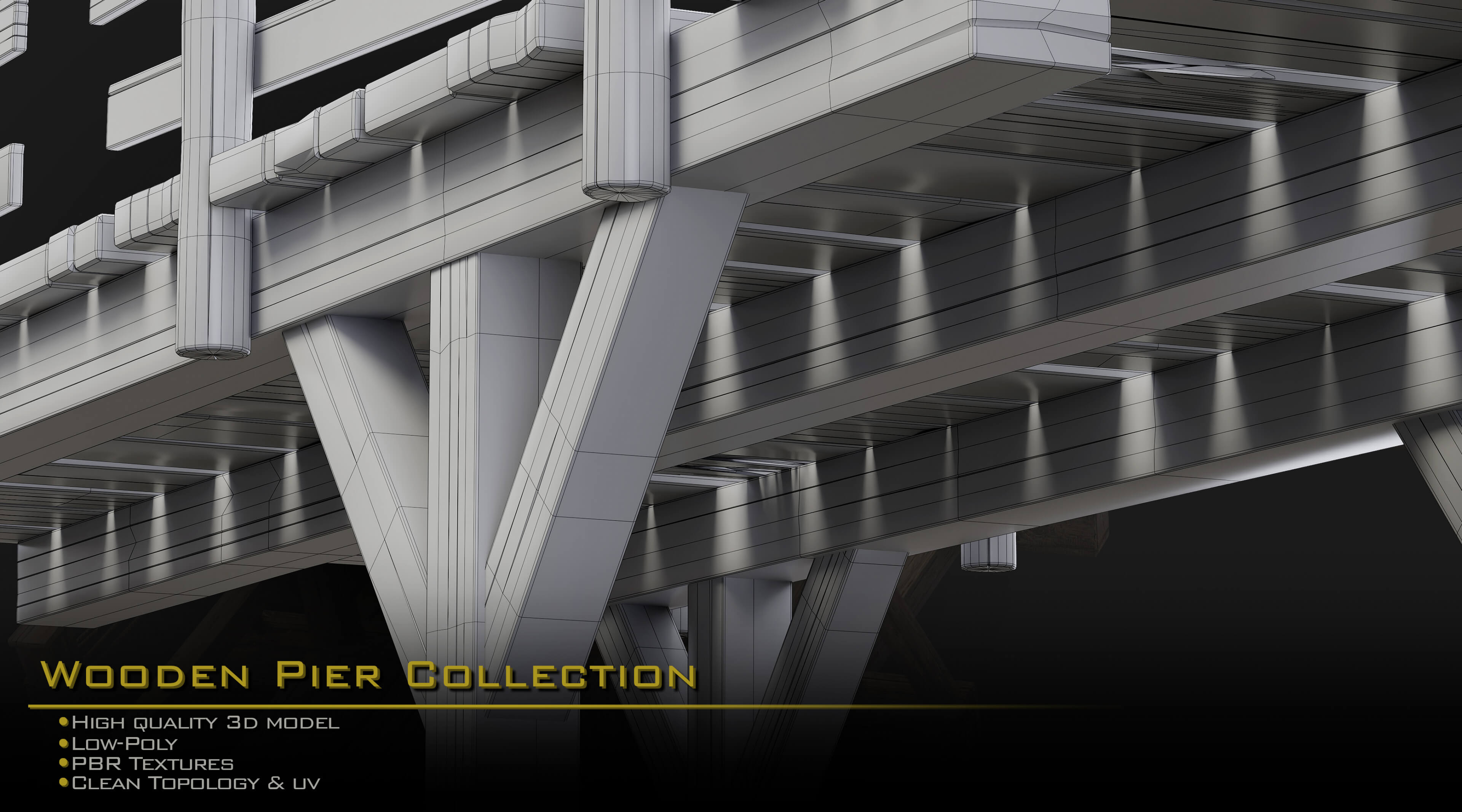 20 Wooden Pier Collection 3D Model