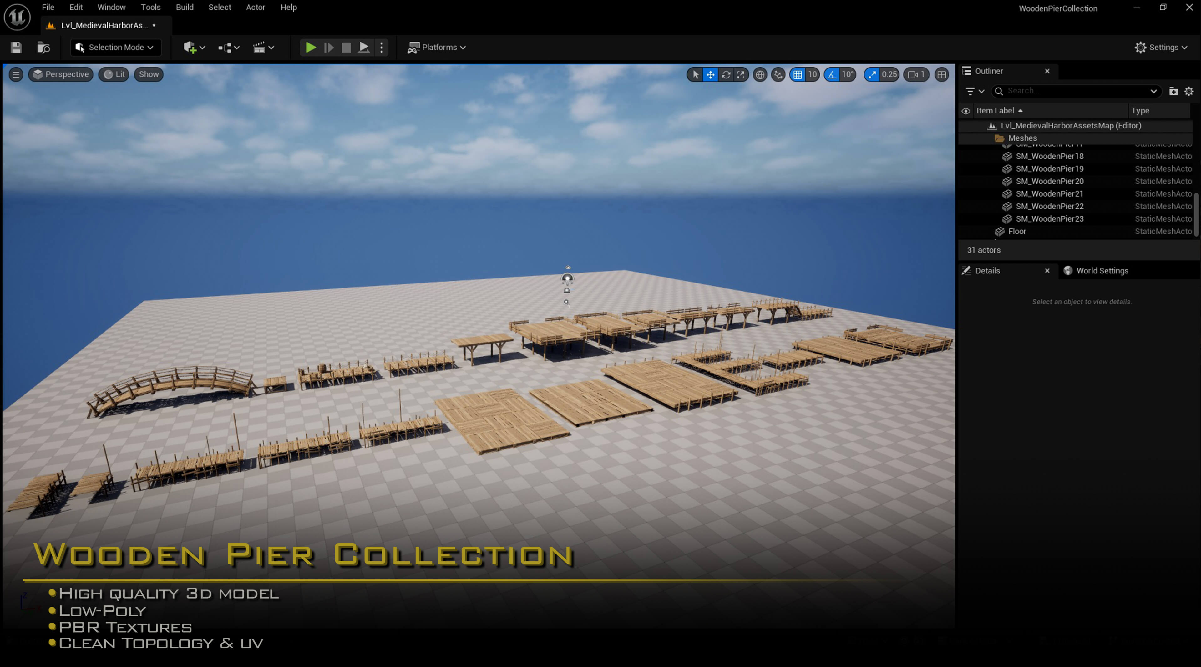 20 Wooden Pier Collection 3D Model