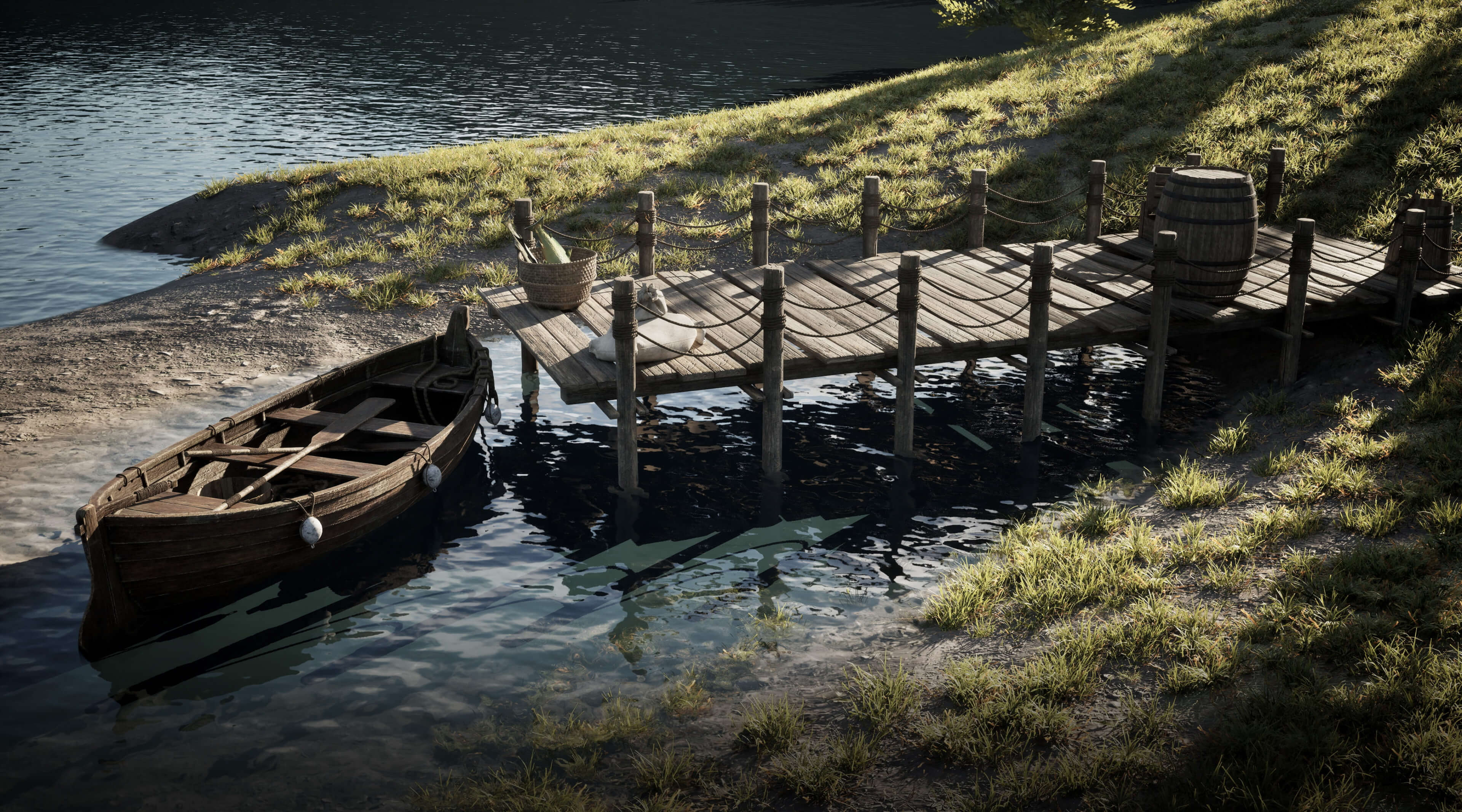 Medieval Harbor Asset Collection &ndash Ships Boats Piers 3D Model