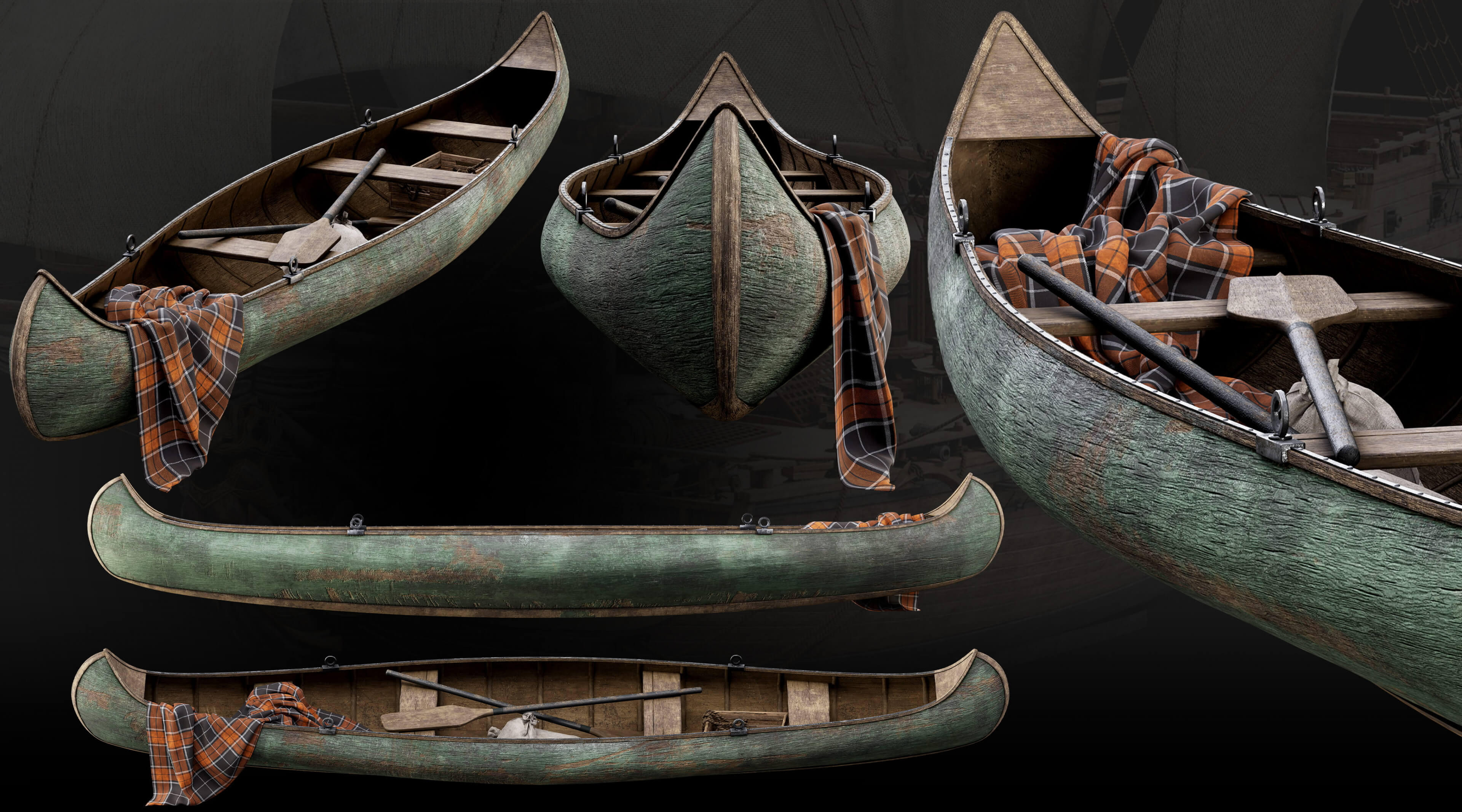 Medieval Harbor Asset Collection &ndash Ships Boats Piers 3D Model