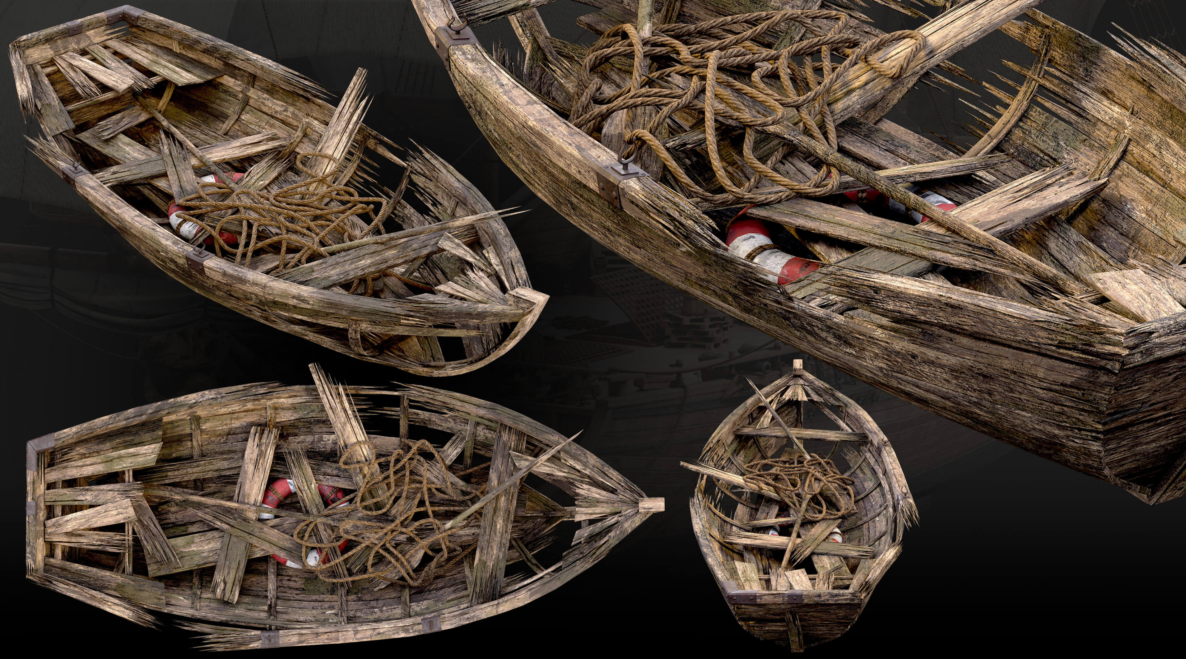 Medieval Harbor Asset Collection &ndash Ships Boats Piers 3D Model
