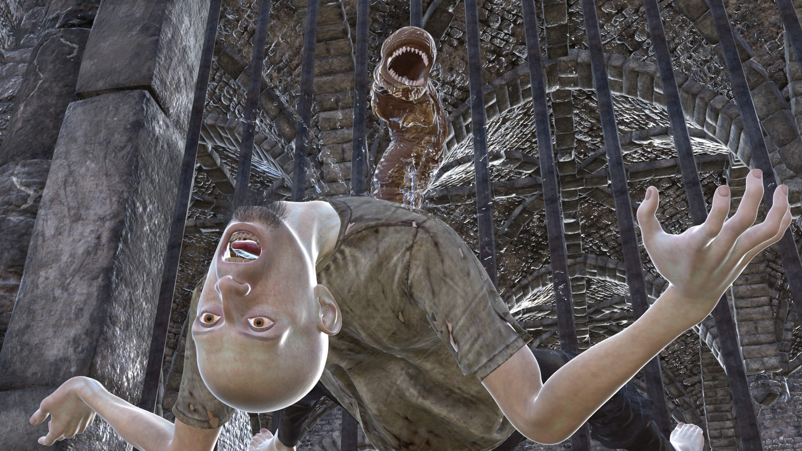 A Cruel Fate for a Prisoner 3D Render, Digital Artwork by Posh Tentacle