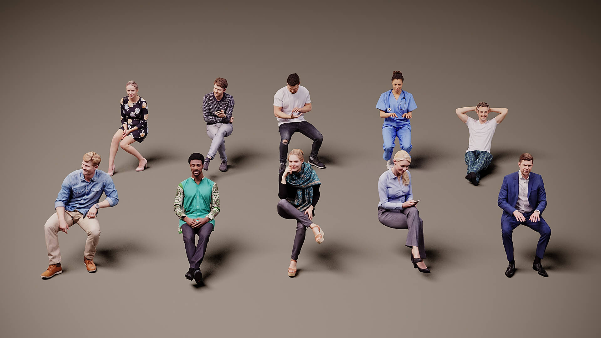 Models of People x 10 30 3D Model