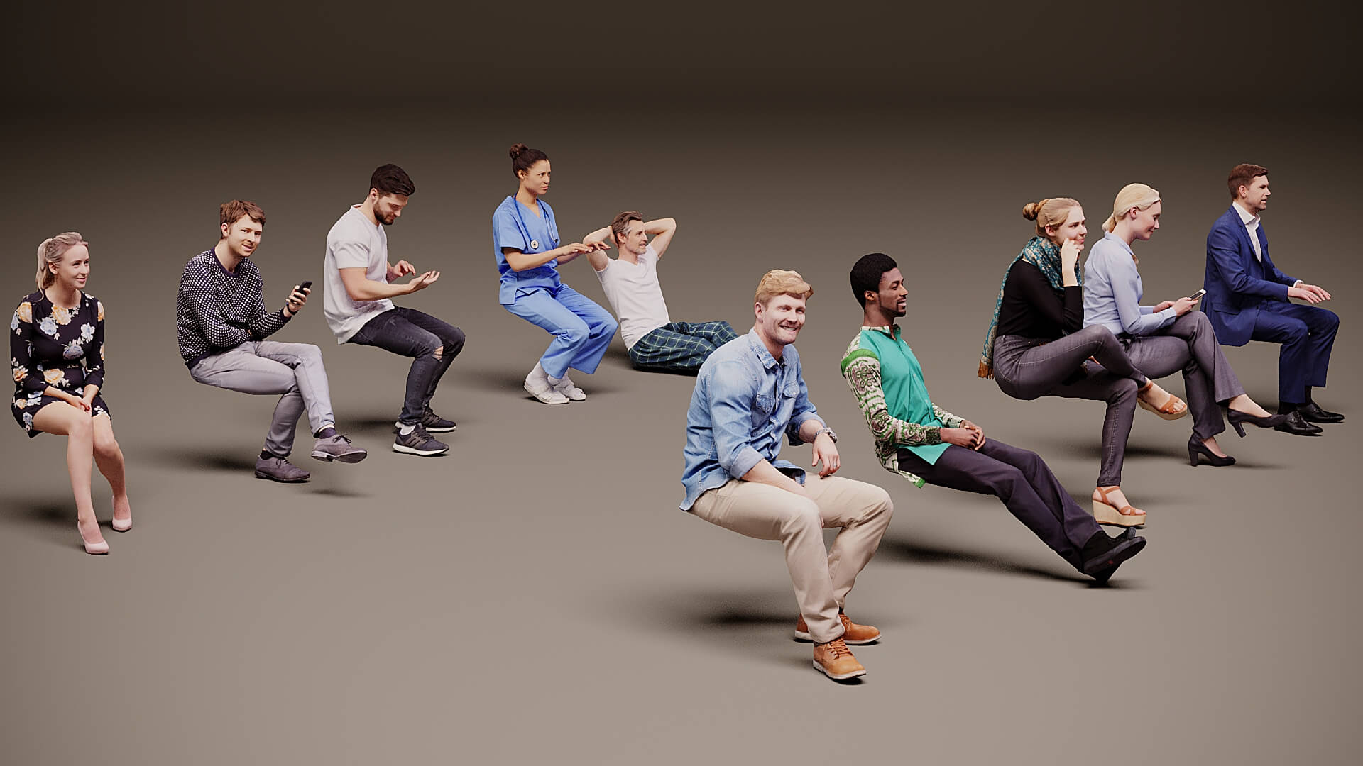 Models of People x 10 30 3D Model