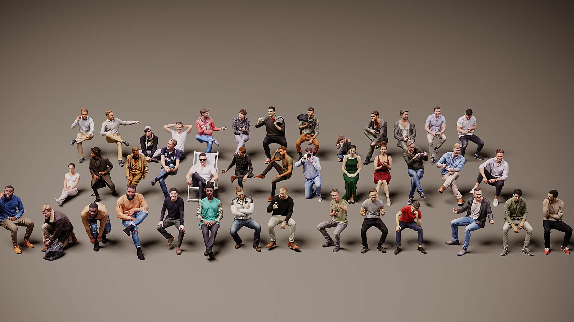 Models of People x 40 3D Model