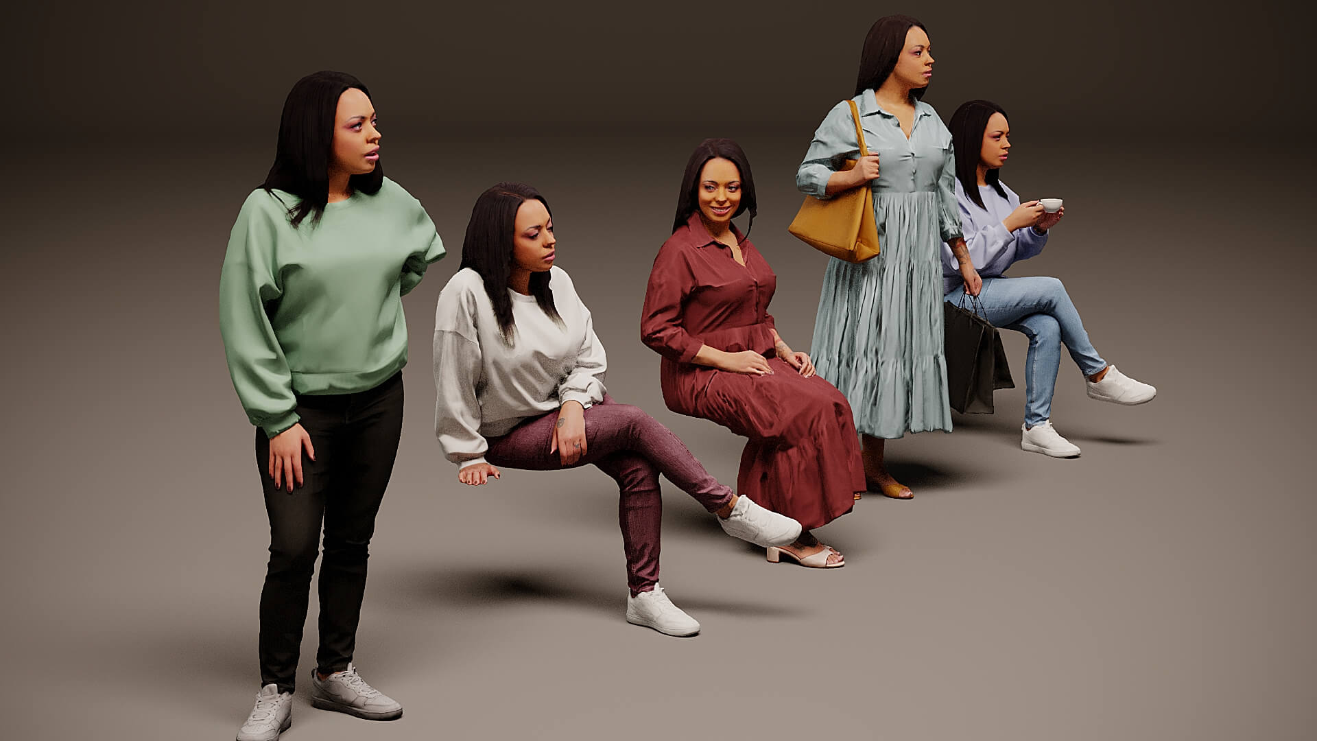 Models of People X 5 02 3D Model