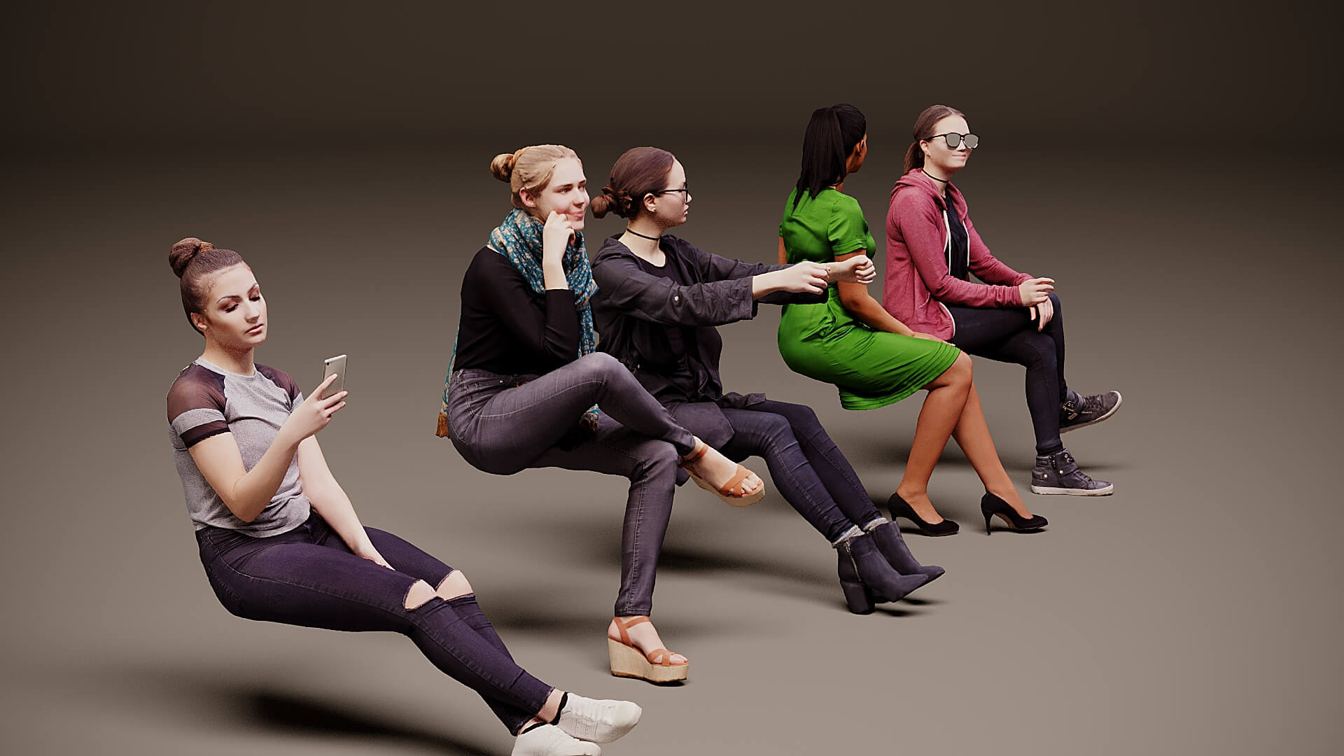 Models of People X 5 19 3D Model