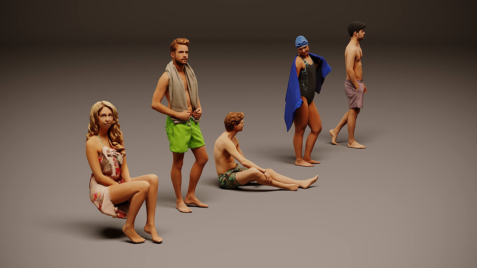 Models of People x 5 21 3D Model