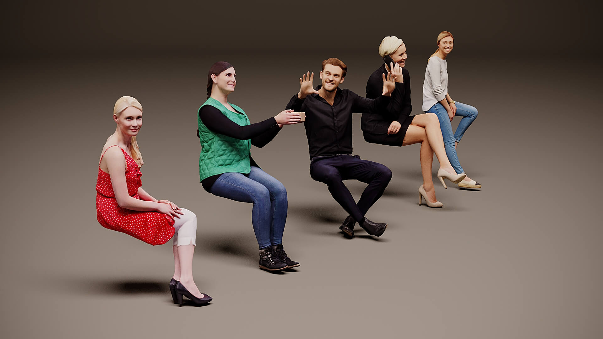 Models of People x 5 23 3D Model