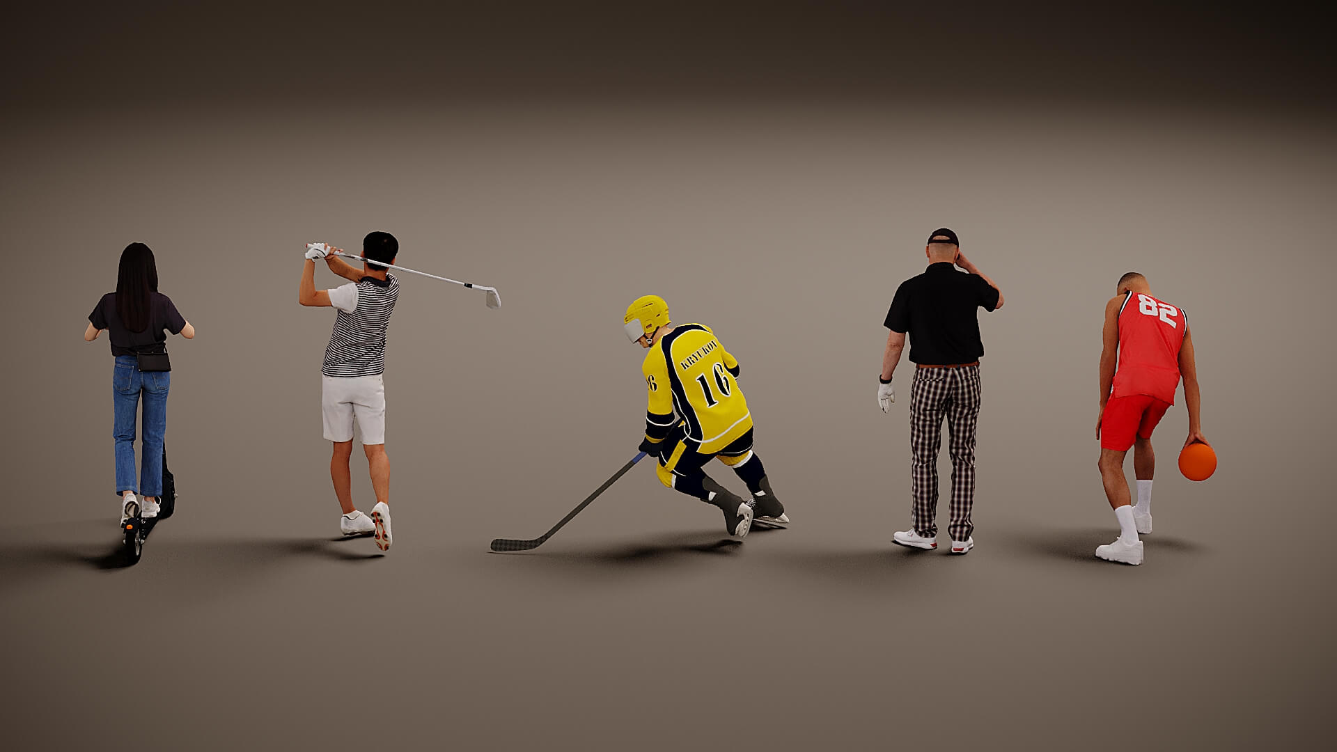 Models of People x 5 25 3D Model