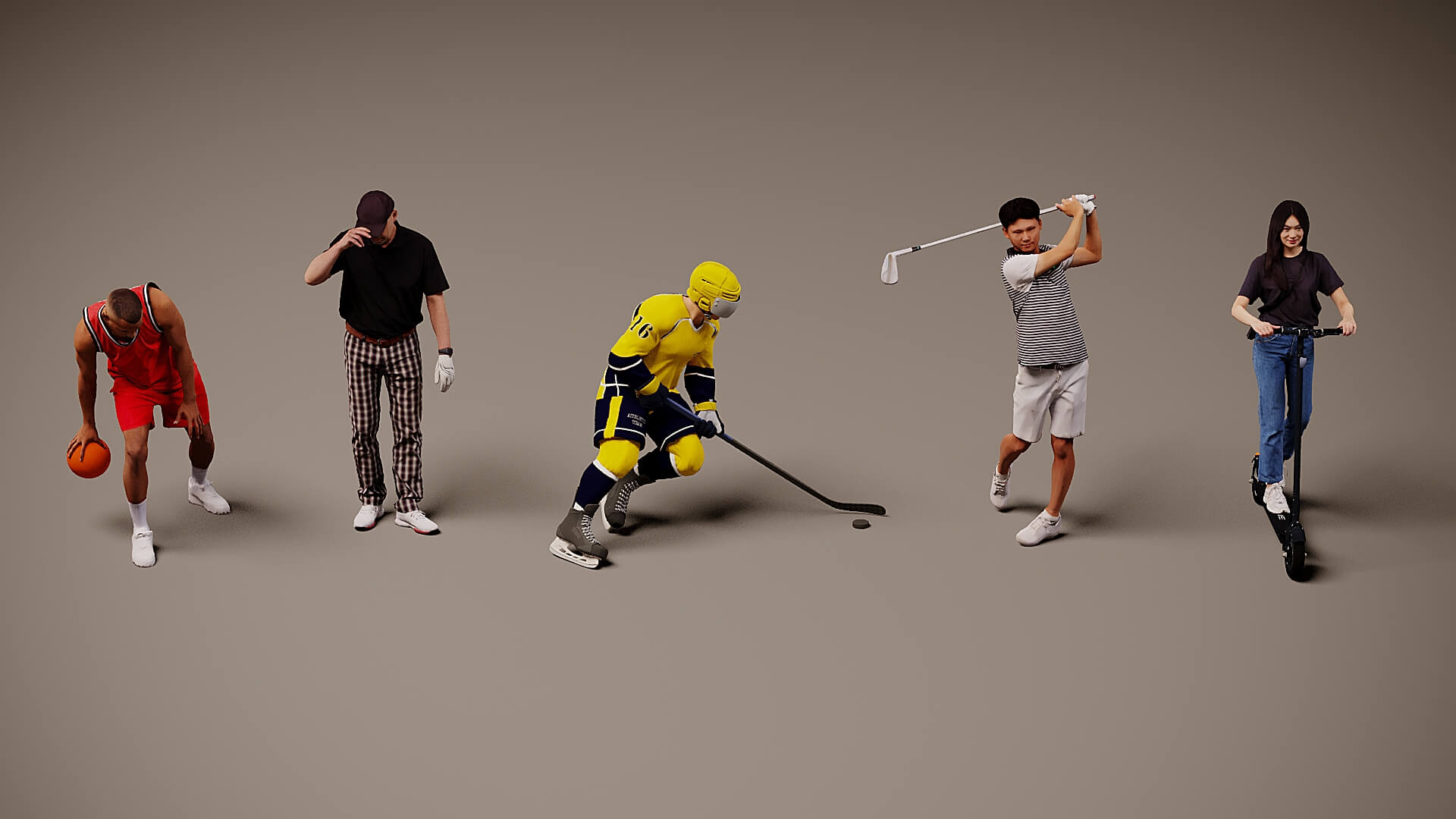 Models of People x 5 25 3D Model