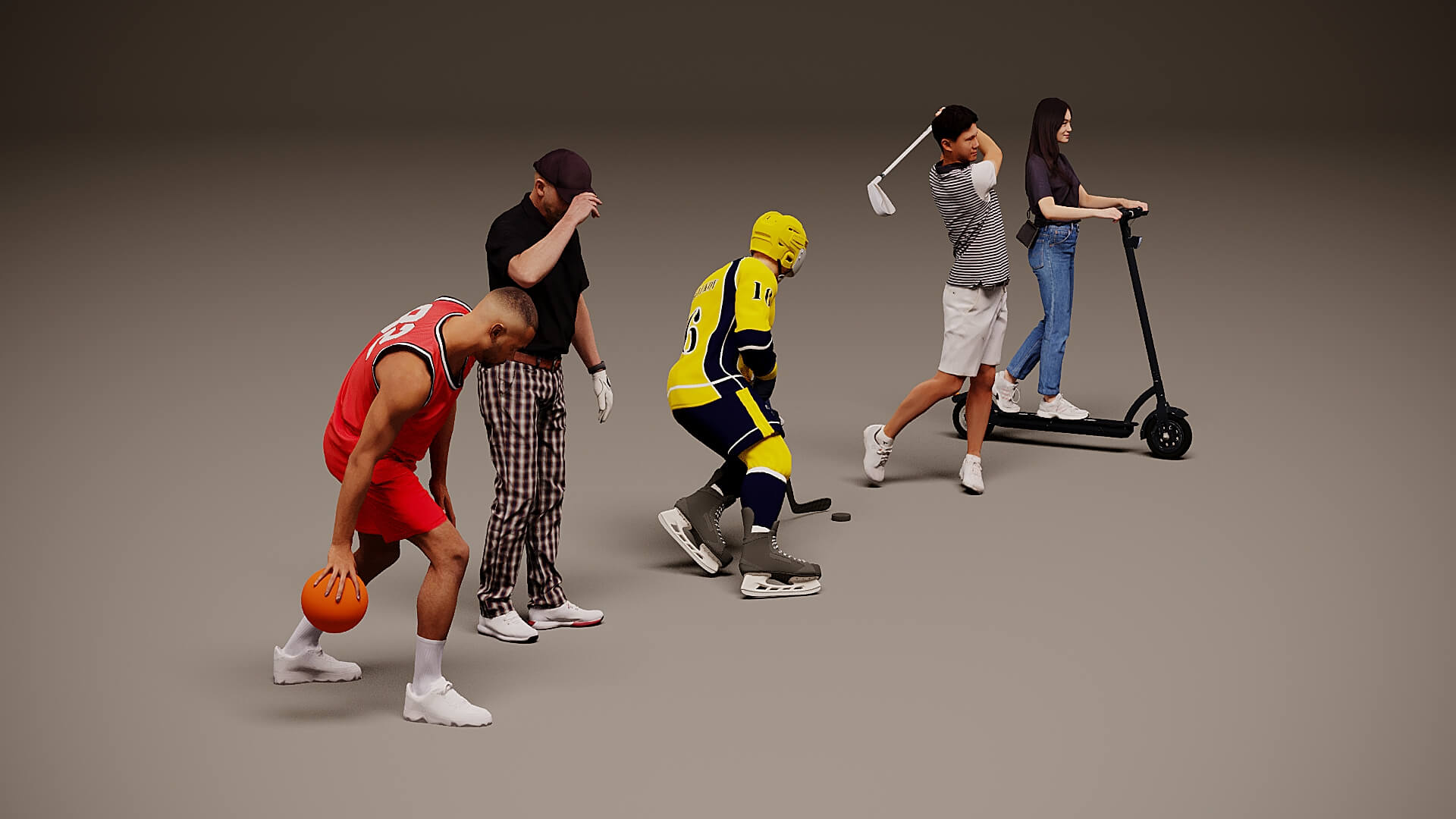 Models of People x 5 25 3D Model