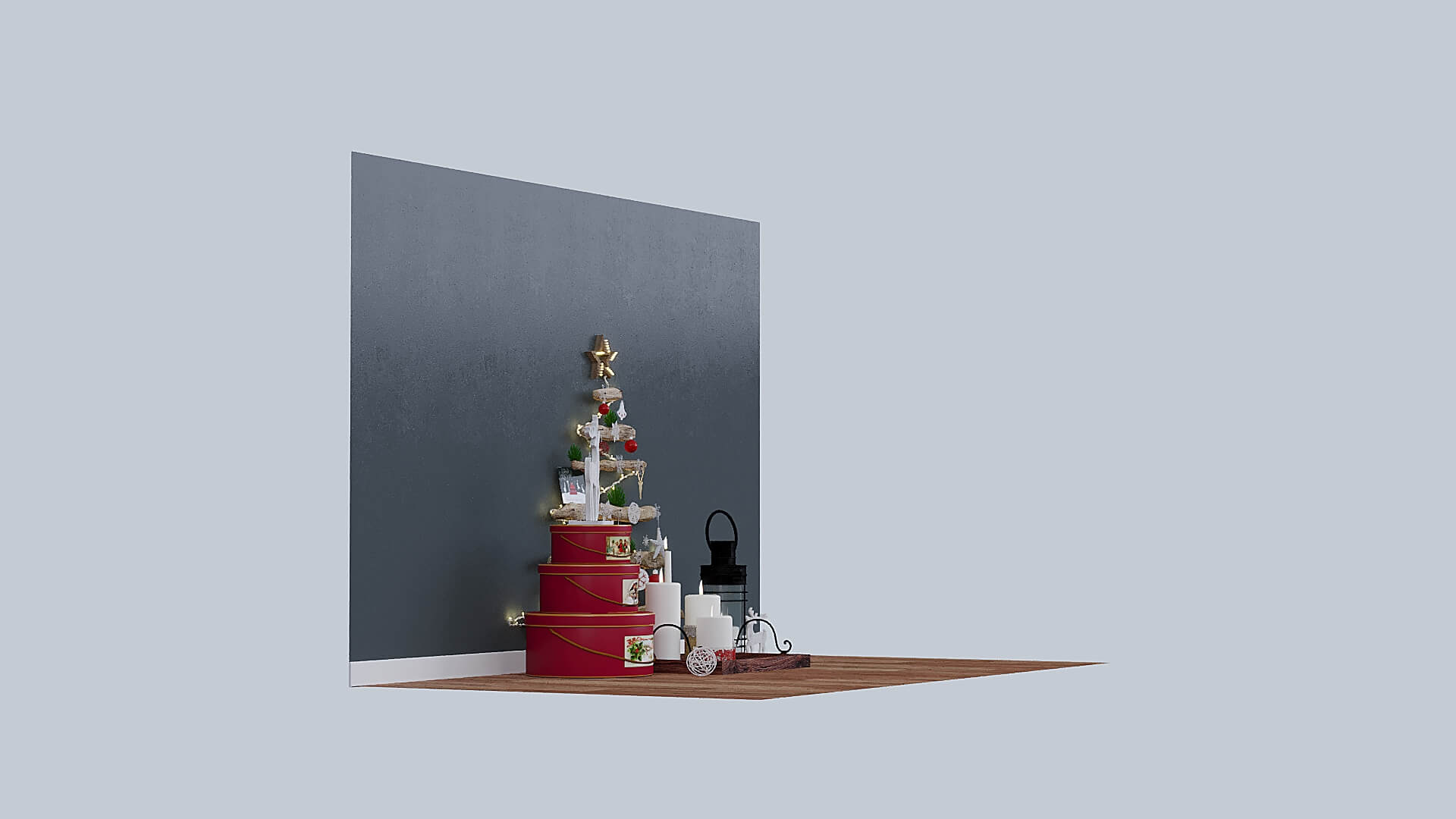 New Year Decorative Set 00 3D Model