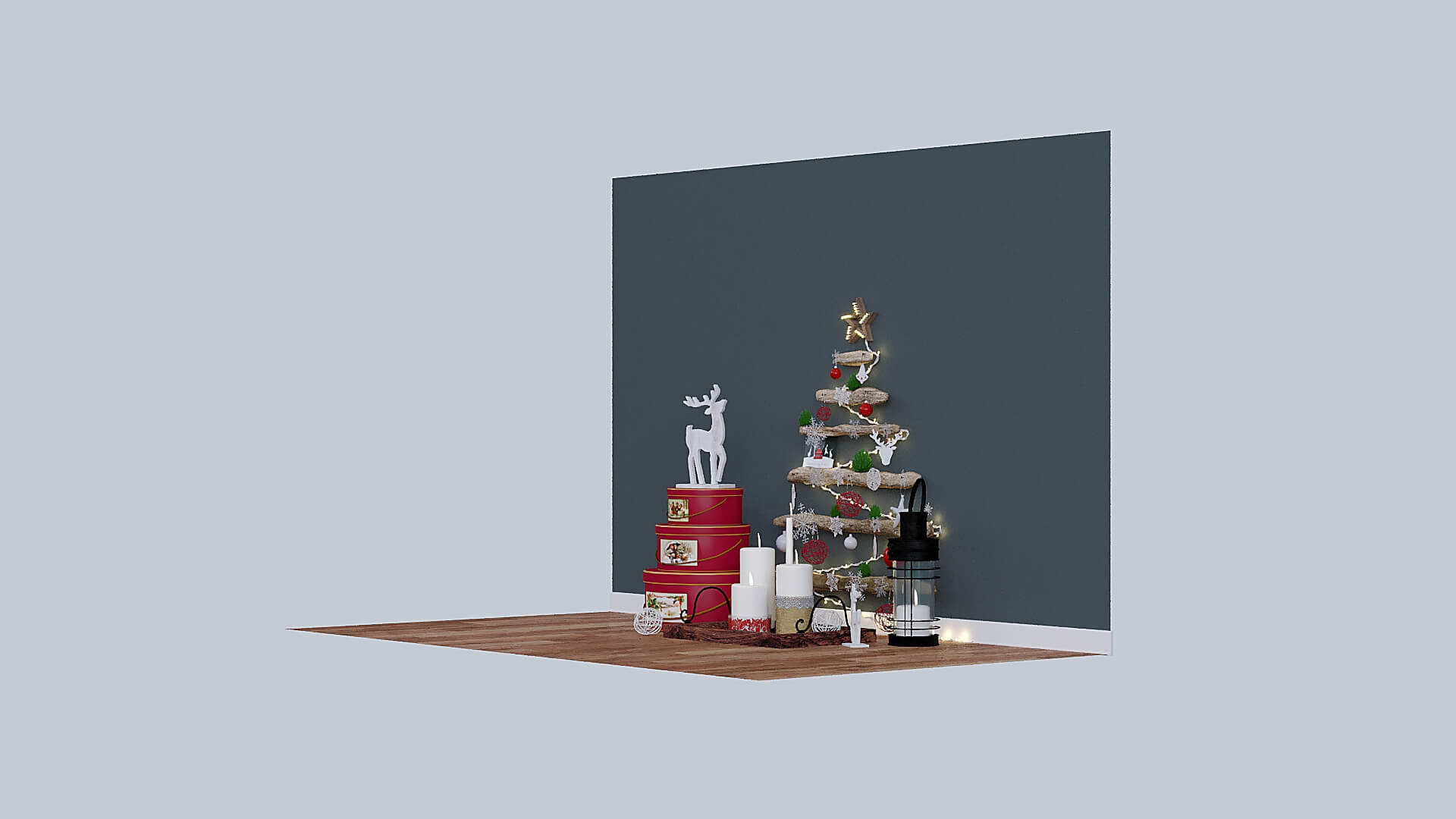 New Year Decorative Set 00 3D Model