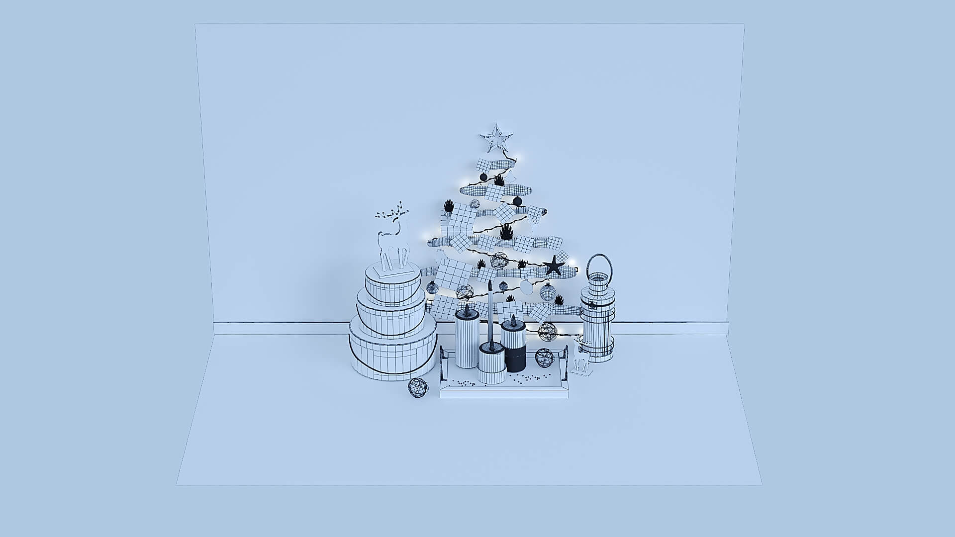 New Year Decorative Set 00 3D Model