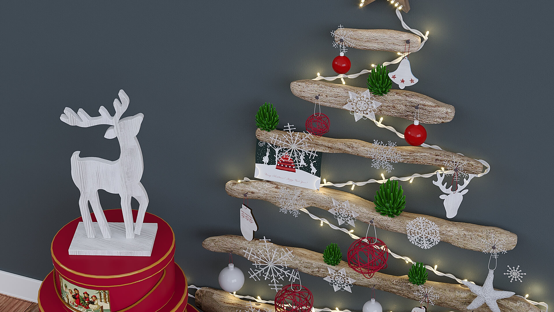 New Year Decorative Set 00 3D Model