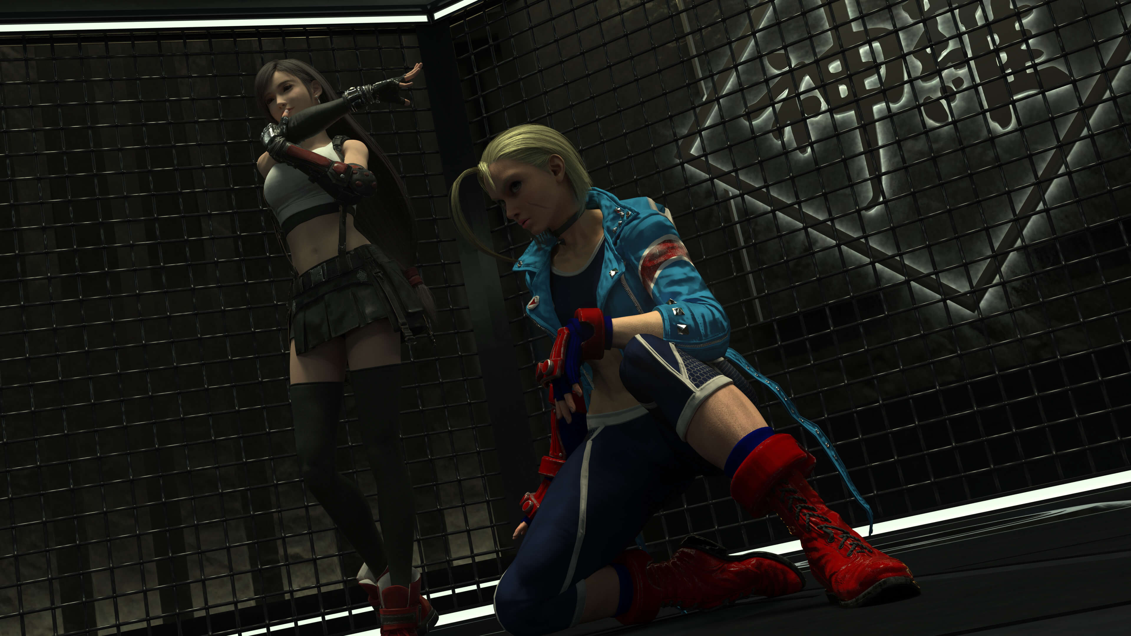 Tifa and Cammy 3D Render, Digital Artwork by PTBRengoku