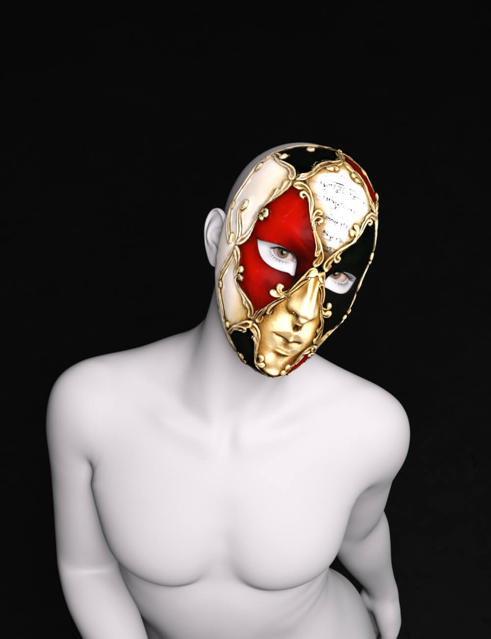 PU Requiem Mask for Genesis 9 Daz Content