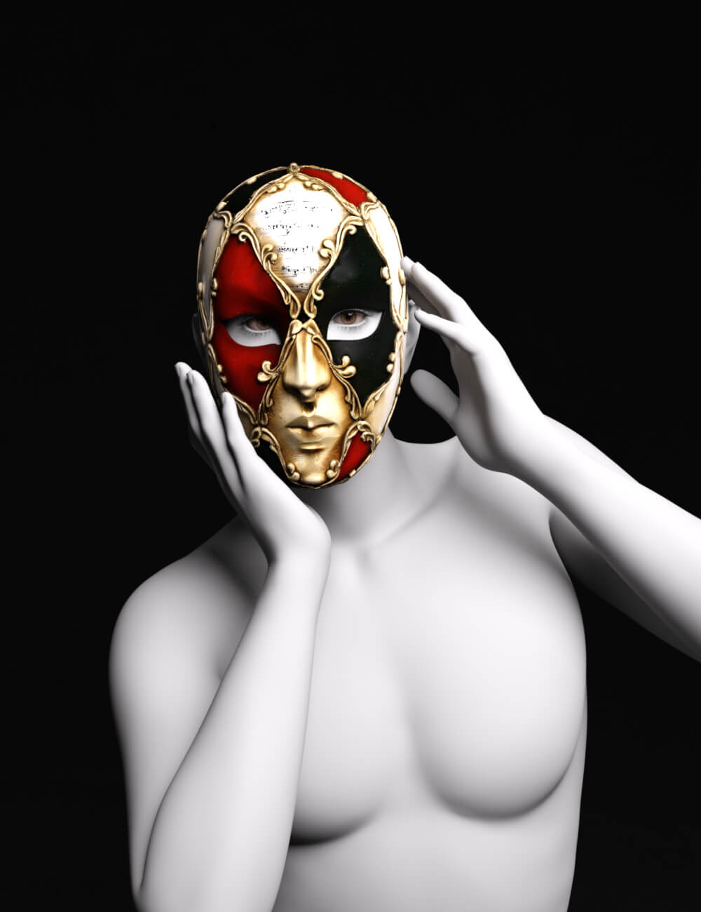 PU Requiem Mask for Genesis 9 Daz Content