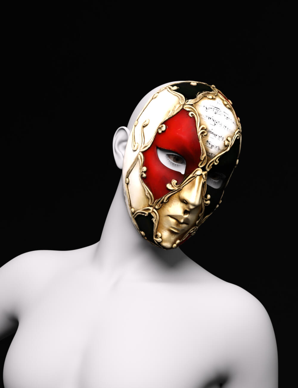 PU Requiem Mask for Genesis 9 Daz Content
