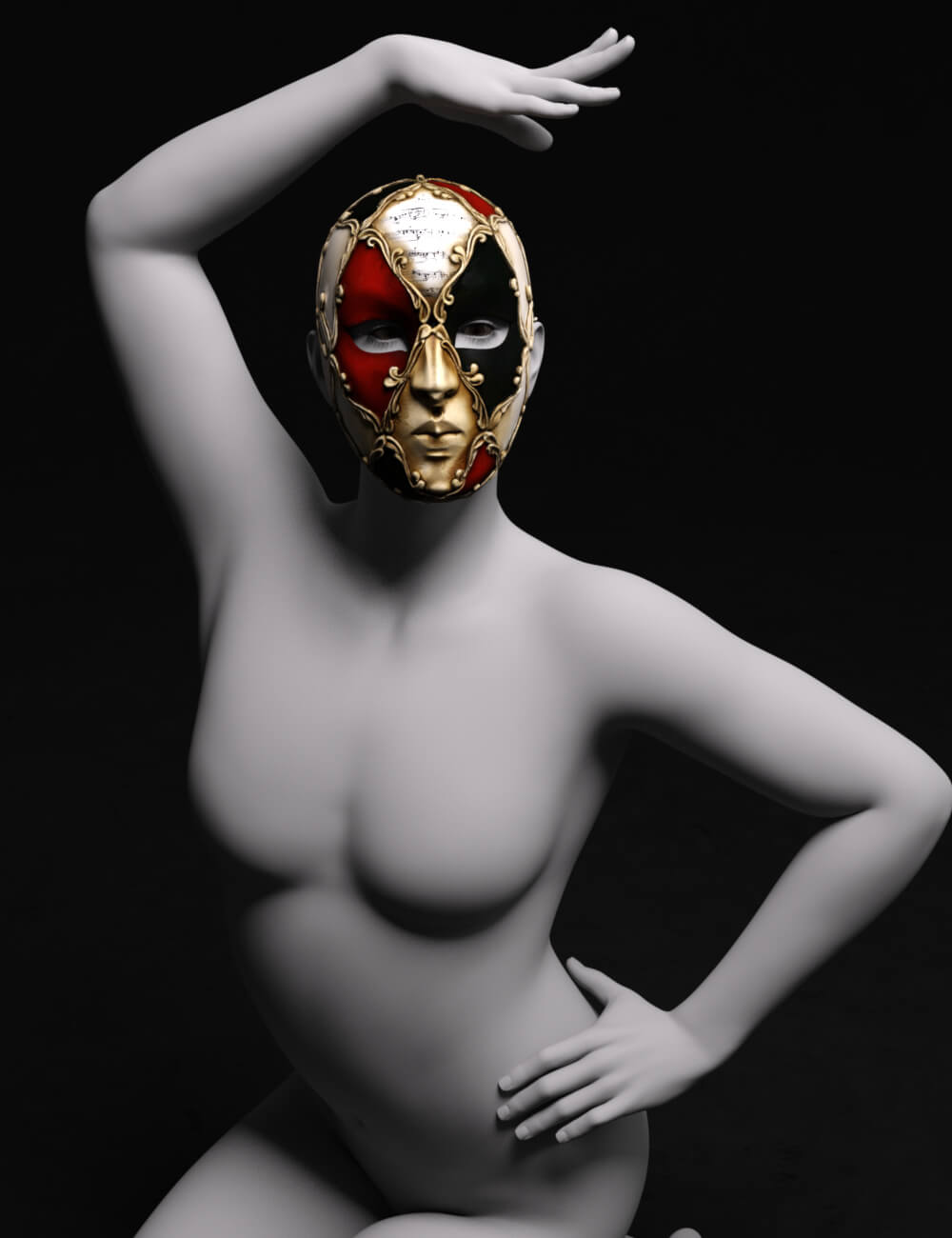 PU Requiem Mask for Genesis 9 Daz Content