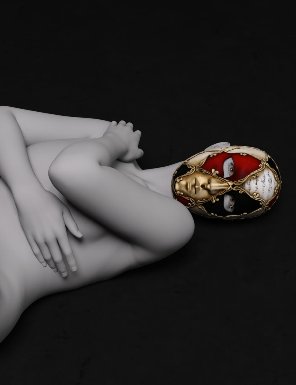 PU Requiem Mask for Genesis 9 Daz Content