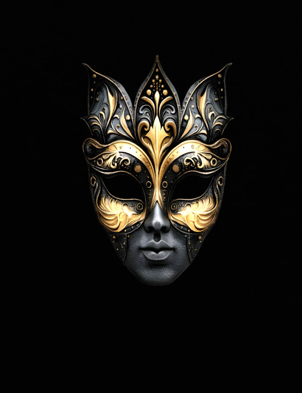 PU the Black Carnival Mask for Genesis 9 Daz Content