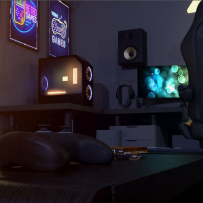 Cozy Gaming Room DAZ 3D