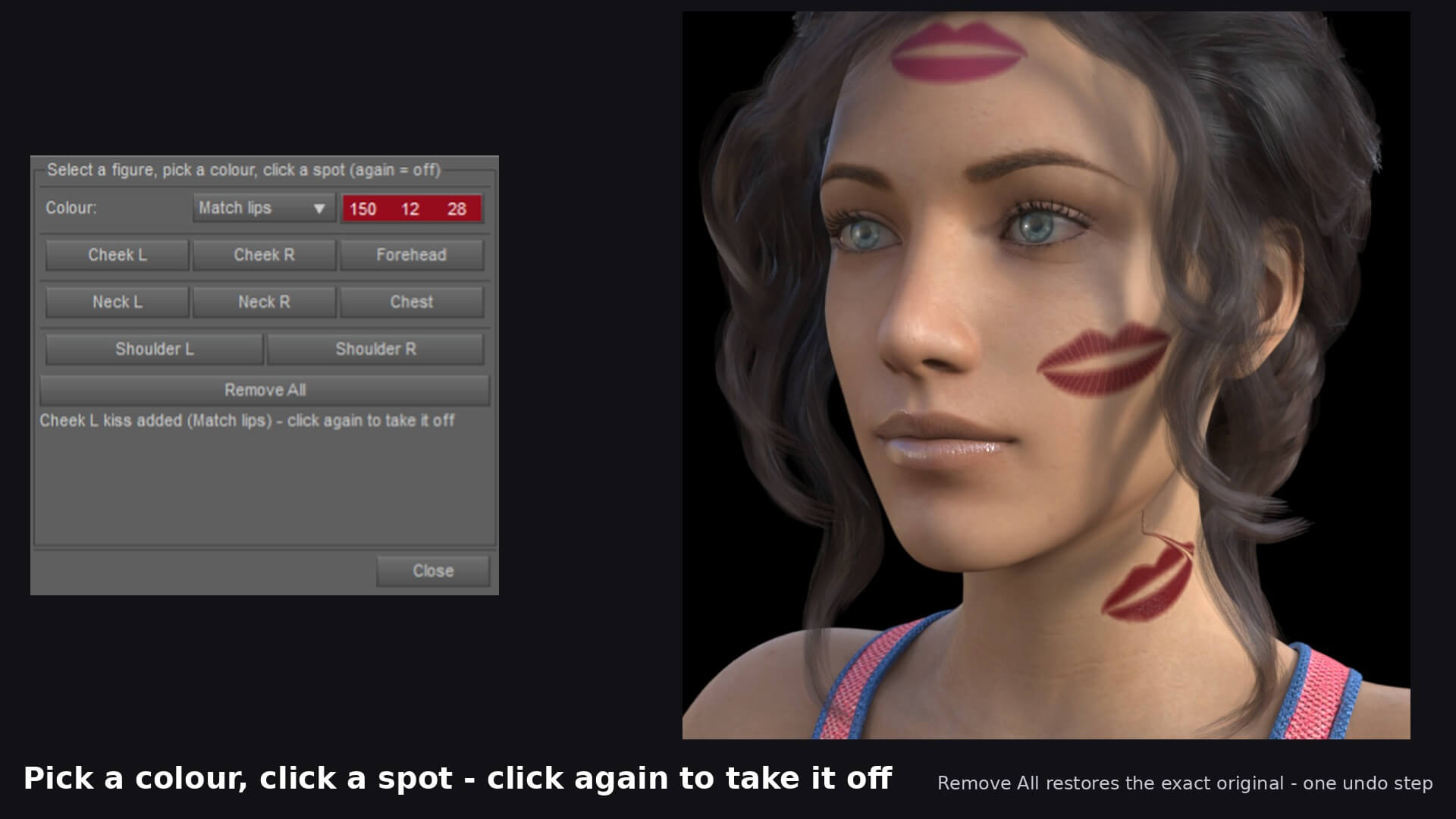 Lipstick Marks One Click for DAZ 3D Daz Content
