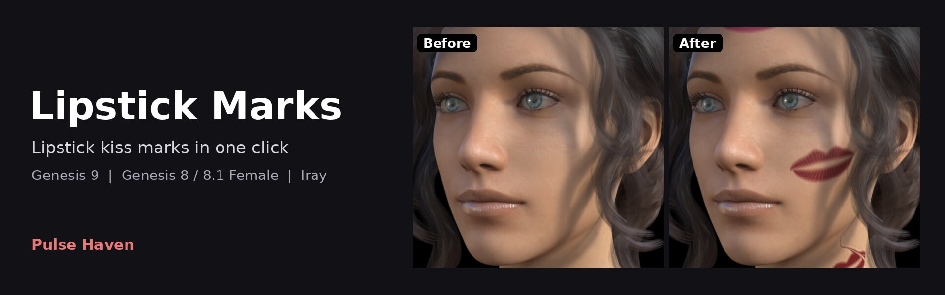 Lipstick Marks One Click for DAZ 3D Daz Content