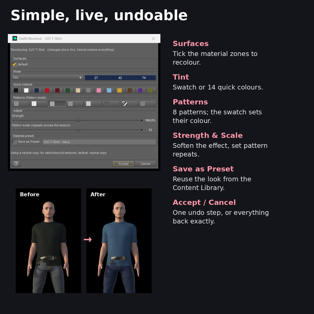 Outfit / Clothing Color Changer for DAZ 3D Daz Content