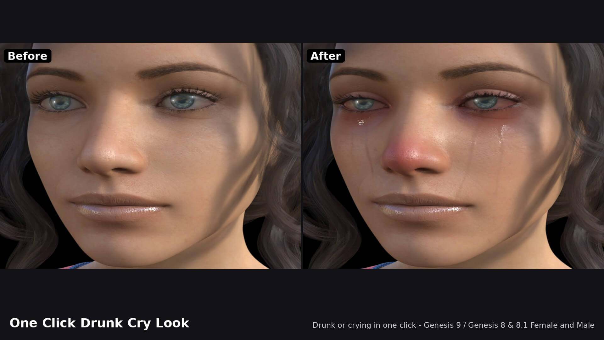 One Click Cry Look Daz Content