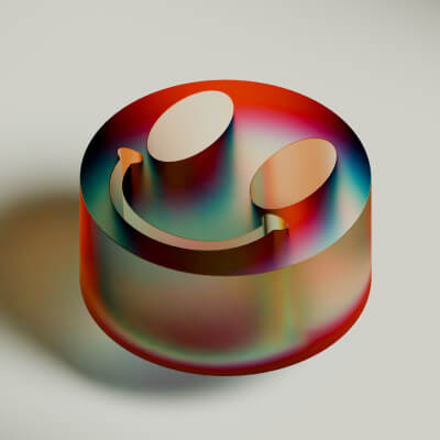 3D Holographic Smiley Face 3D Wallpaper
