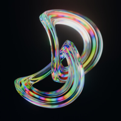 Mesmerizing Holographic 3D Abstract Ribbon 3D Wallpaper